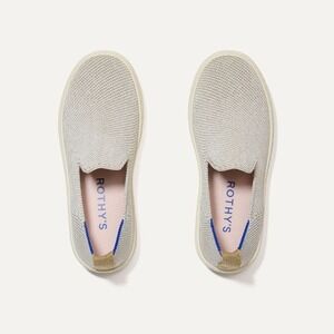 Rothy's The Original Slip-On Sneaker Volley Textured‎ White Knit - Size 11
